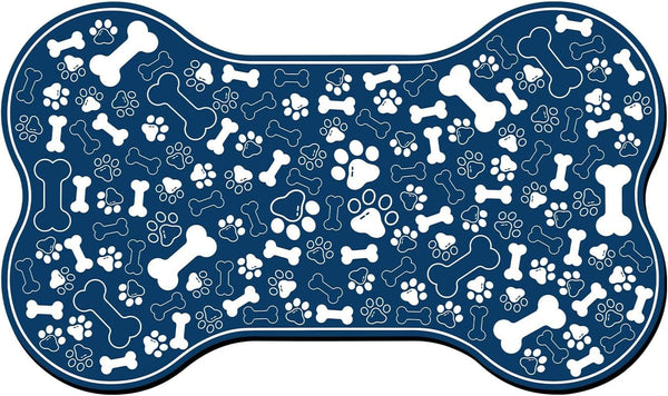Dog & Cat Food Mat Bone Shaped Pet Feeding Mat Quick Absorb Water Bowl Placemat with Rubber Backing Indoor Floor Stain Resistant Pet Accessory Supplies (Light Pink Small, 12X18 Inches)11