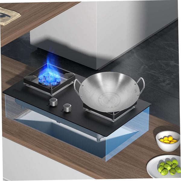 12 Inch Stainless Steel round Bottom Wok Large Capacity Frying Pan Double Handle Gas Stove Compatible Cookware Versatile for Stir-Fry and Bbq8