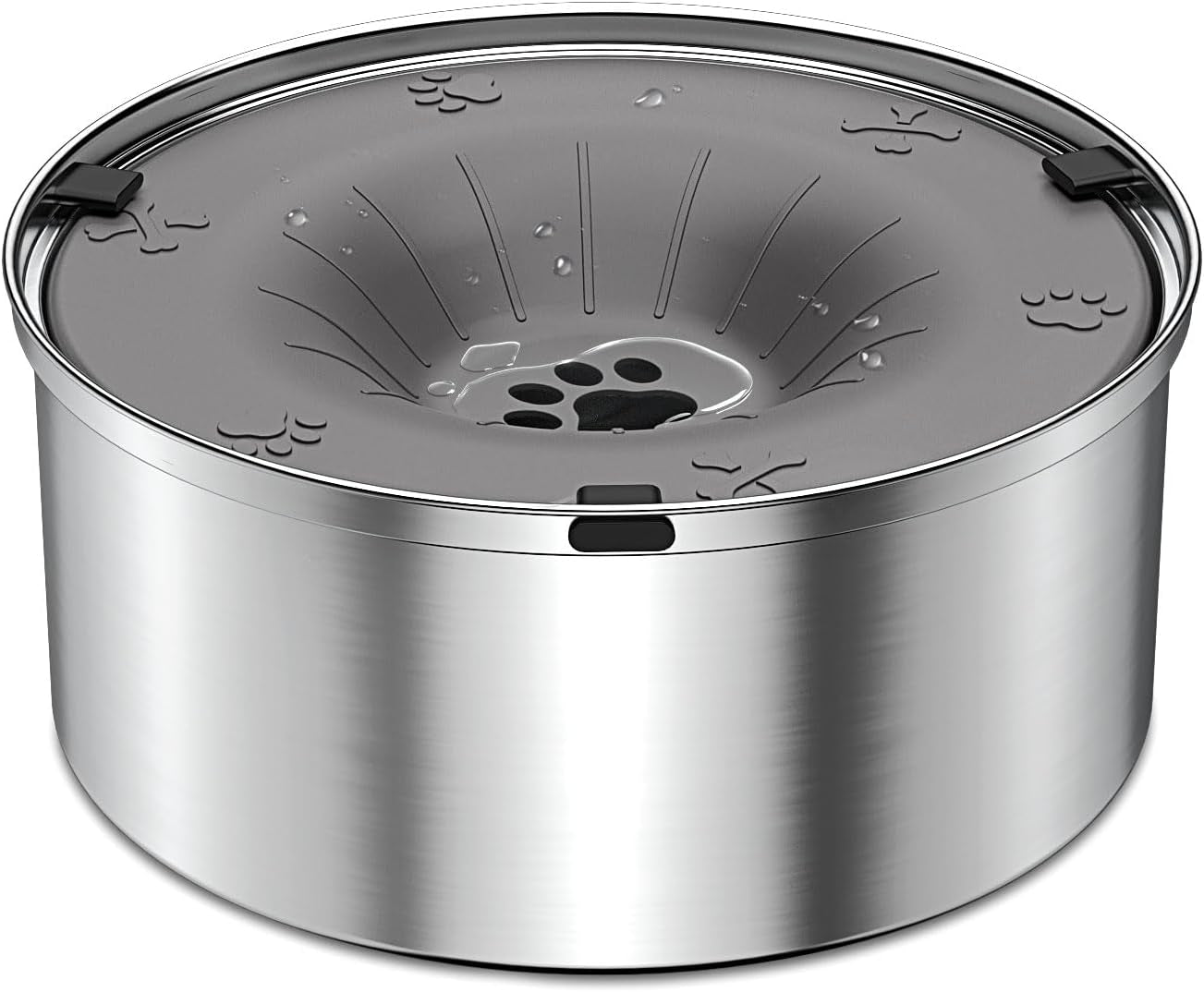 schitec-dog-water-bowl-no-spill-40oz-1-2l-slow-drinking-anti-splash-stainless-steel-dog-bowl-with-floating-disk-spill-proof-pet-travel-water-dispenser-for-sloppy-messy-drinkerslight-gray