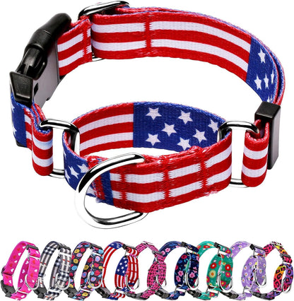 Hikiko Martingale Collar for Dogs Adjustable Soft Nylon Dog Collars with Cute Patterns for Small Medium Large Dog（Pink Butterfly,Medium）17