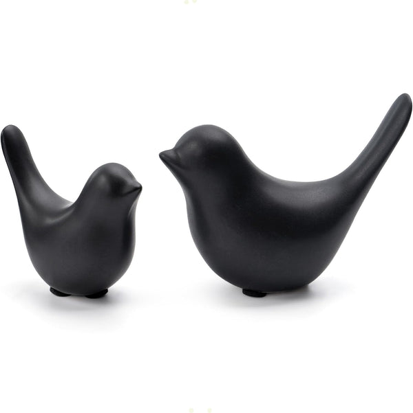 Small Birds Statues Home Decor Modern Style Decorative Ornaments for Living Room Decor, Bedroom, Office Desktop, Cabinets (Black 2Pcs Birds)1