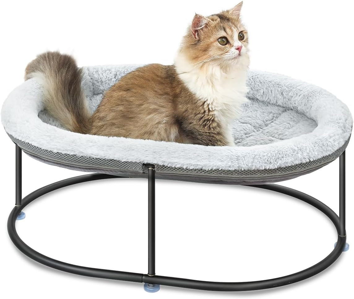 zoratoo-enclosed-cat-house-for-indoor-cats-pet-cave-with-washable-cover-portable-raised-pet-bed-sturdy-metal-frame-detachable-washable-cover-oval-shape-cuddle-bed-for-sleeping-kittens
