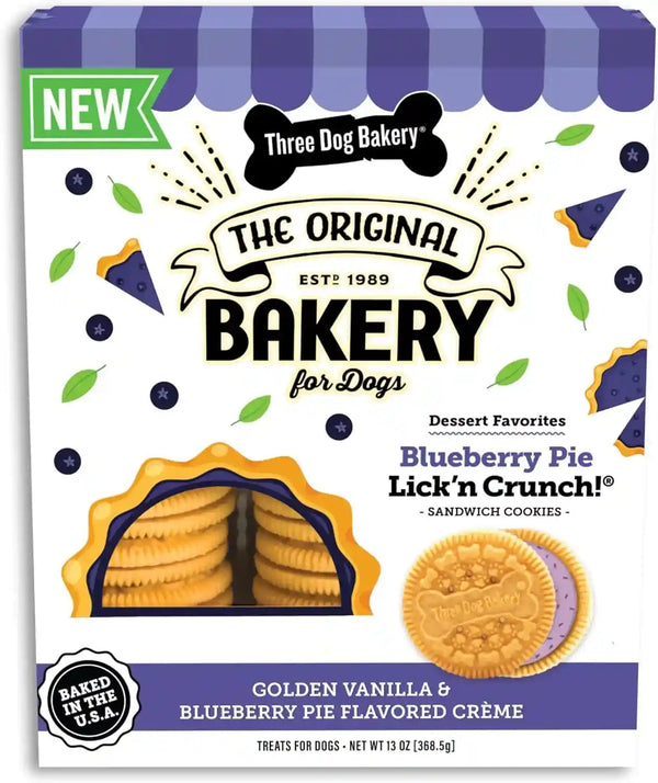 Three Dog Bakery Lick'N Crunch! Dog Treats - 13 Oz | Golden Vanilla & Peanut Butter Sandwich Cookies - Crunchy Treats with Peanut Butter Creme10