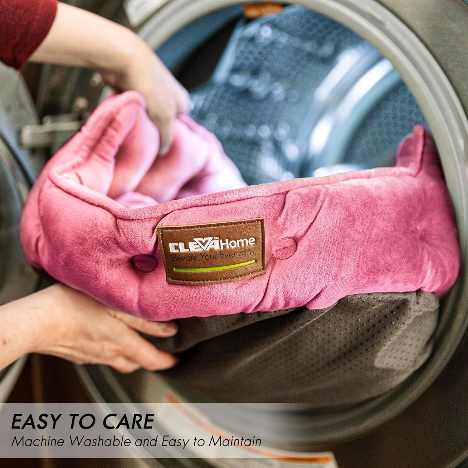 clevahome-cat-dog-bed-for-small-pets-up-to-15lbs-round-cat-beds-for-indoor-cats-machine-washable-comfortable-pet-bed-for-puppy-and-kitten-with-non-slip-bottom-plum-pink