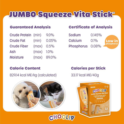 Choolip Squeeze Vita Stick Lickable Cat and Dog Treats – 20-Pack of 40G – Real Fish Puree with Multivitamins & Postbiotics – Hydrating, Gut & Immune Support – Large Breeds & Multi-Pet Homes9