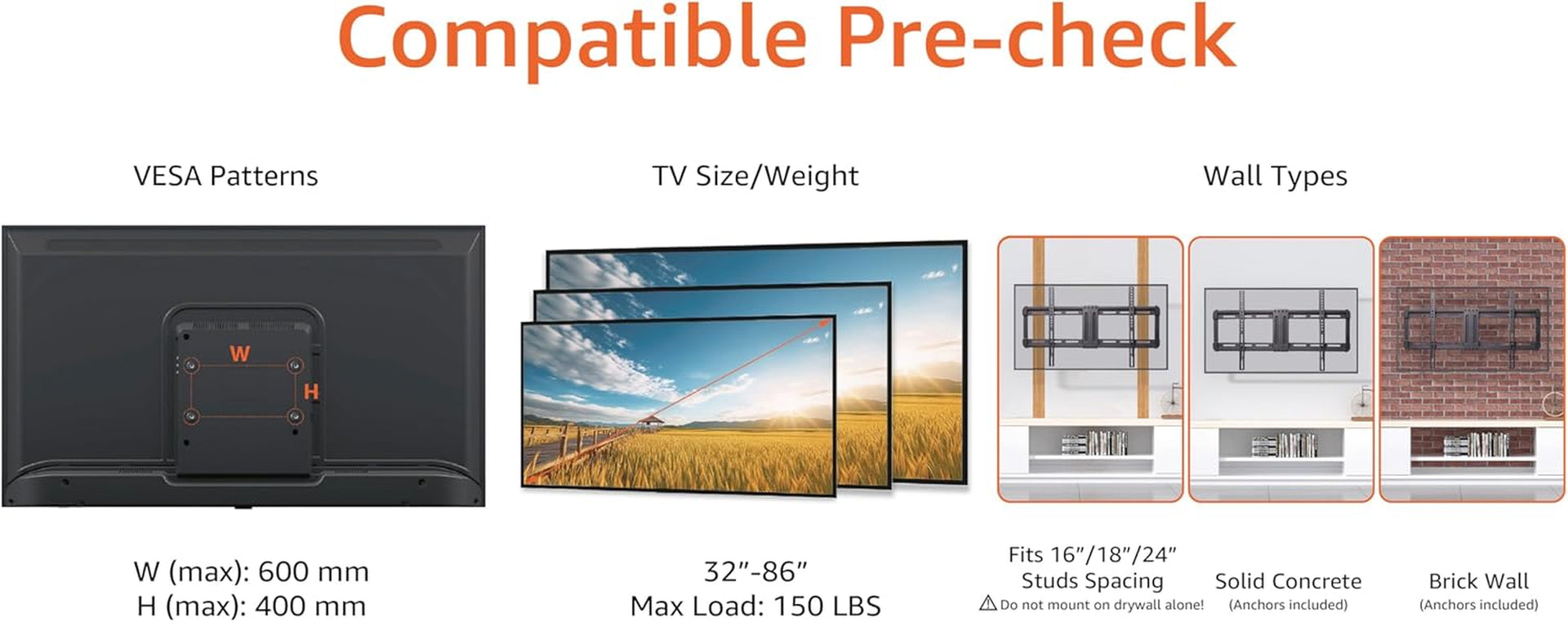 low-profile-tv-wall-mount-with-horizontal-post-installation-leveling-for-37-to-86-inch-tvs-wood-studs-compatible-black