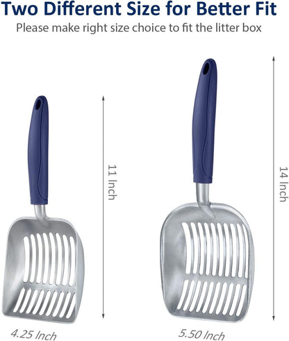 Wepet Cat Litter Scoop, Aluminum Alloy Sifter, Kitty Metal Scooper, Deep Shovel, Long Handle, Poop Sifting, Kitten Pooper Lifter, Durable, Heavy Duty, for Litter Box3
