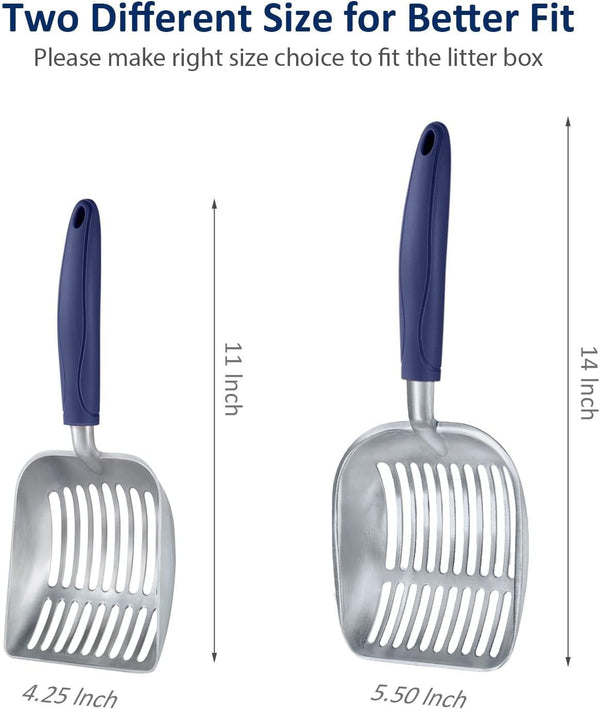Wepet Cat Litter Scoop, Aluminum Alloy Sifter, Kitty Metal Scooper, Deep Shovel, Long Handle, Poop Sifting, Kitten Pooper Lifter, Durable, Heavy Duty, for Litter Box3