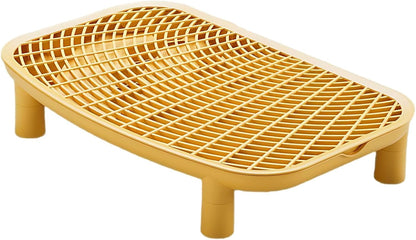 18.1 in Cat Litter Box Platform, Anti-Tracking Step, Yellow, Easy Clean1