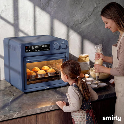 Digital Air Fryer Toaster Oven Combo, 25L Stainless Steel, Blue | Convection Countertop Oven, 10-In-1 Multi-Function, Fits 12" Pizza, 6 Slices of Toast, Smart Bake Roaster Cooking Appliances9
