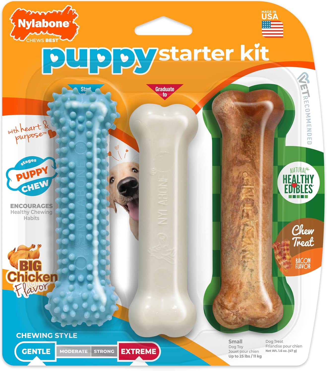 nylabone-puppy-starter-kit-dog-chew-toys-chew-treat-blue-3-count-small-breeds-chicken-bacon-flavor-2-chew-toys-1-natural-treat-teething-toys-for-puppies-puppy-enrichment-up-to-25-lbs