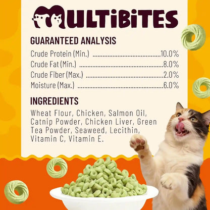 9 Oz Catnip Cat Treats with Vitamins, Teeth Cleaning & Training | All-Natural Chicken, Salmon, Catnip & Barley Grass. Crunchy Cleans Teeth, Freshens Breath. Helps Hairballs & Digestion.6