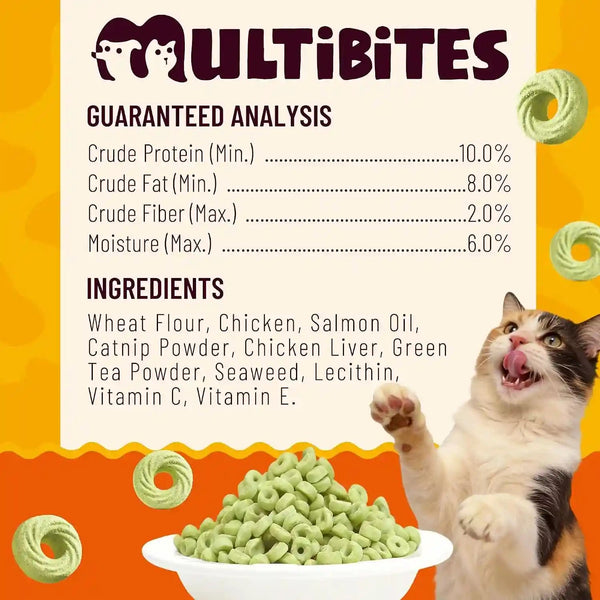 9 Oz Catnip Cat Treats with Vitamins, Teeth Cleaning & Training | All-Natural Chicken, Salmon, Catnip & Barley Grass. Crunchy Cleans Teeth, Freshens Breath. Helps Hairballs & Digestion.6