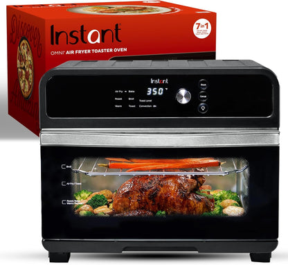 Omni 19QT/18L Toaster Oven Air Fryer, 7-In-1 Functions, Fits 12" Pizza, Crisps, Broils, Bakes, Roasts, Toasts, Warms, Convection, 100+ In-App Recipes, from the Makers of , Black1