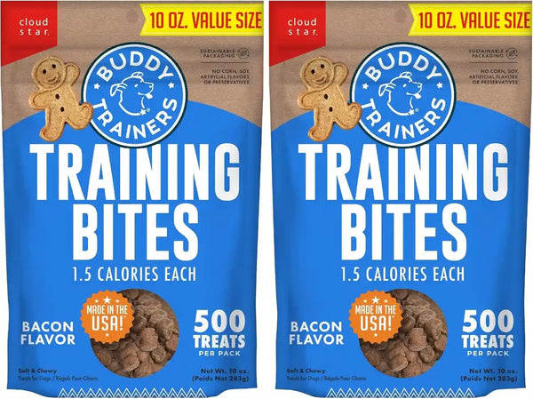 Buddy Biscuits Trainers Training Bites Soft & Chewy Dog Treats, Bacon, 10 Oz. Pouch12