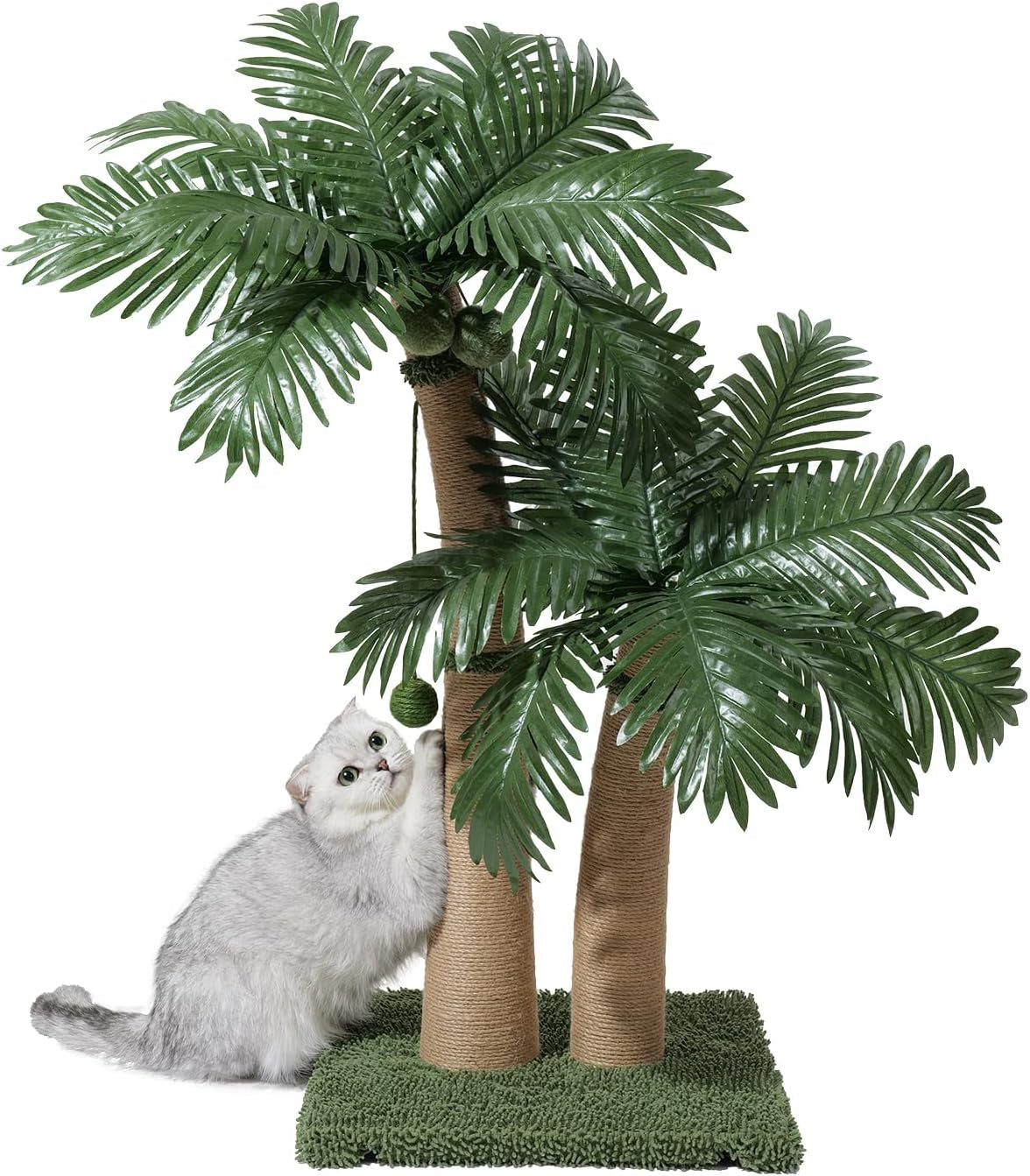 40-tall-cat-scratching-post-cat-tree-curved-design-cat-scratcher-post-with-3-interactive-balls-natural-sisal-rope-cat-scratching-posts-for-indoor-cats-adults-kittens-multi-combinable-style-a