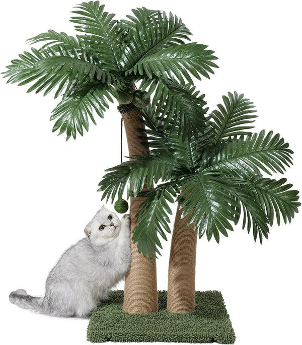40'' Tall Cat Scratching Post Cat Tree, Curved Design Cat Scratcher Post with 3 Interactive Balls, Natural Sisal Rope Cat Scratching Posts for Indoor Cats Adults Kittens, Multi-Combinable (Style A)9