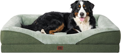 EHEYCIGA Orthopedic XL Dog Bed for Large Sized Dog, 42X30 Inch Extra Large Memory Foam Dog Couch Bed with Sides, Waterproof Liner & Washable Removable Cover, Bolster Pet Sofa, Grey61