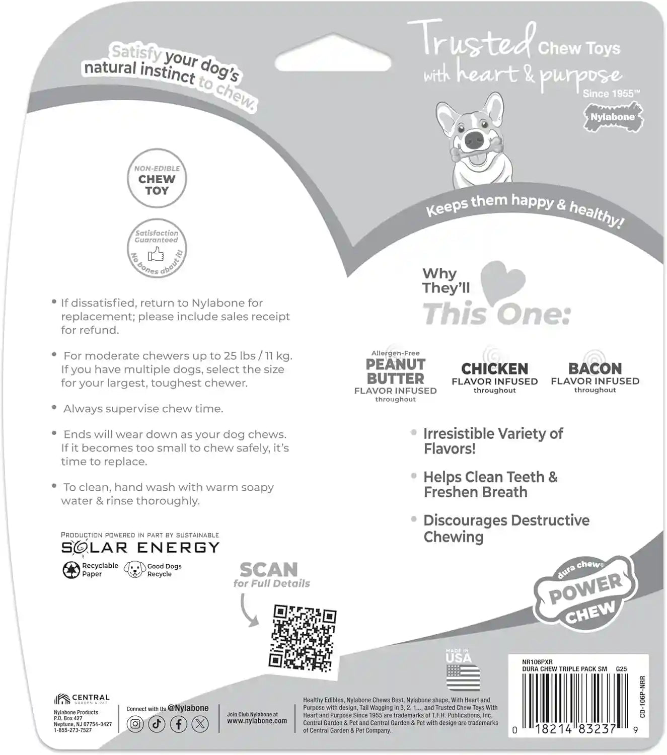 nylabone-original-bone-power-chew-toys-for-dogs-durable-tough-dog-toys-for-aggressive-chewers-long-lasting-chicken-bacon-and-peanut-butter-flavor-small-up-to-25-lbs-1-count-peanut-butter-chicken-and-bacon-flavor-durable-dog-toys-for-aggressive-chewers-helps-clean-teeth-for-dogs-up-to-25-lbs
