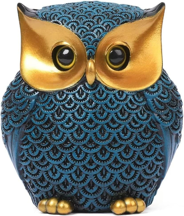 Owl Figurines Home Decor Accents Small Décor Items for Shelf Decorations for Living Room Office, Gifts for Owl Lover (Blue)1