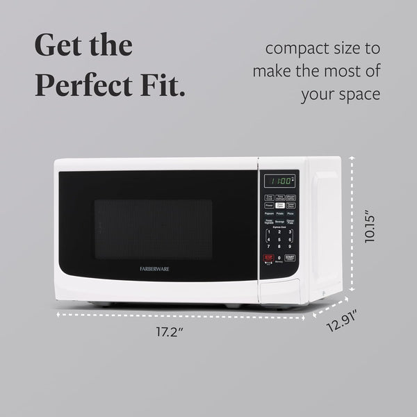 0.7 Cu. Ft. Countertop Microwave Oven – 700 Watts Power, Auto Cook Settings, Defrost, Easy Clean and Child Safety Lock - White4