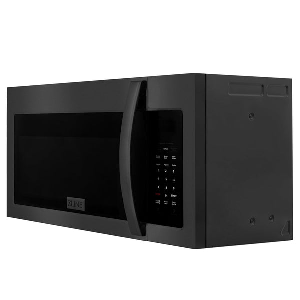 ZLINE over the Range Convection Microwave Oven in Black Stainless Steel with Modern Handle and Sensor Cooking2