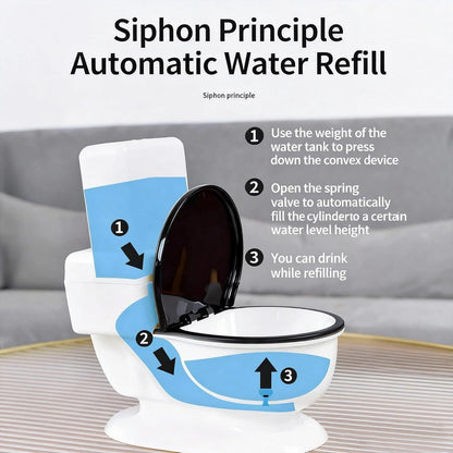 Cat Water Dispenser,Funny Toilet Shaped Pet Gravity Bowl, Easy Cleaning Automatic Cat Gravity Refilling Waterer with with Healthy Pets Water Station for Cats and Small/Medium Dog5