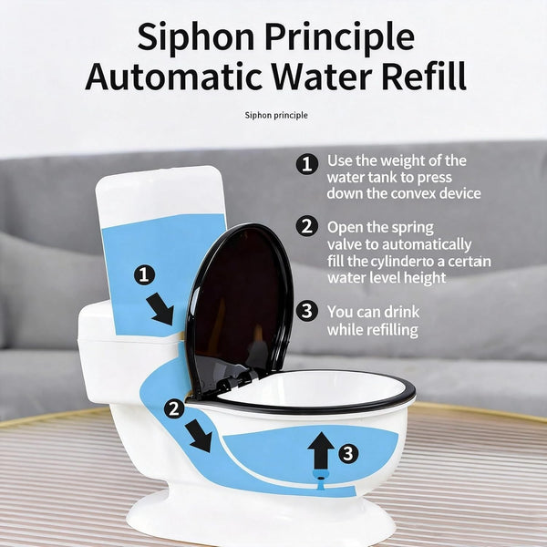 Cat Water Dispenser,Funny Toilet Shaped Pet Gravity Bowl, Easy Cleaning Automatic Cat Gravity Refilling Waterer with with Healthy Pets Water Station for Cats and Small/Medium Dog5
