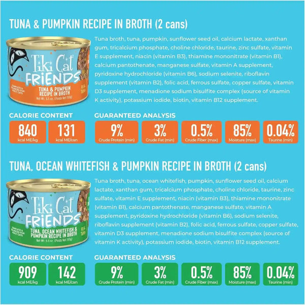 Tiki Cat Friends Wet Cat Food Tuna Variety Pack, 5.5 Oz. Cans (8 Count)5