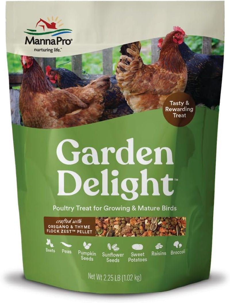 manna-pro-garden-delight-chicken-treat-with-vegetables-herbs-2-25-lb-dried-vegetable-herb-treat-mix-natural-coop-enrichment-for-chickens-ducks-backyard-poultry-made-in-the-usa