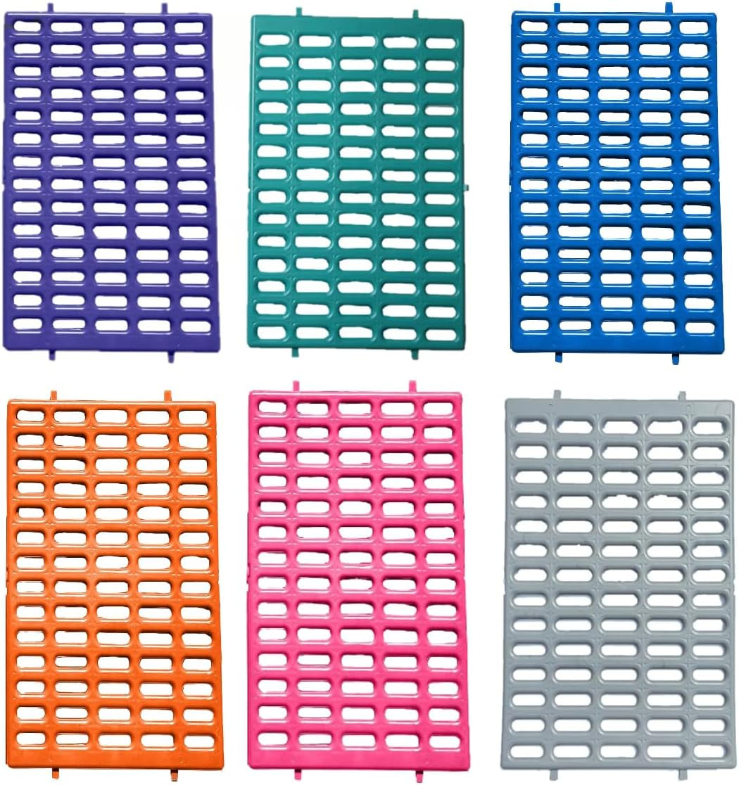 saguaro-acres-rabbit-and-small-animal-cage-resting-mat-for-wire-floored-cages-pack-of-6-pink-blue-teal-purple-grey-and-orange
