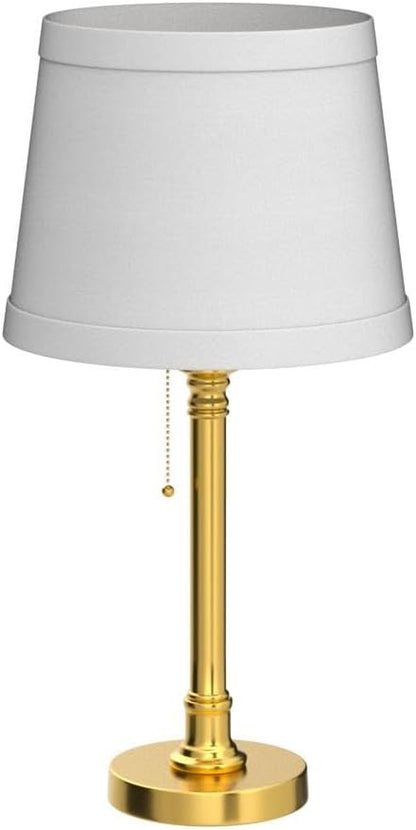 19.5” Brass Gold Small Table Lamps Set of 2 for Living Room Bedroom | Pull Chain Switch Bedside Table Lamps, White Linen Shade, Small Desk Lamp for Living Room, Bedroom, Home Office, Nursery3