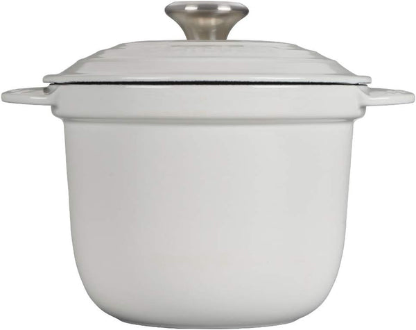 Le Creuset Enameled Cast Iron Rice Pot & Stoneware Insert, 2.25 Qt., White2