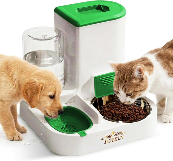 Automatic Cat Feeder & Water Dispenser – Gravity Cat Feeding Station with Stainless Steel Bowl, 2.2L Food & 1L Water Capacity, Automatic Pet Feeder for Cats & Small Dogs (Blue)8
