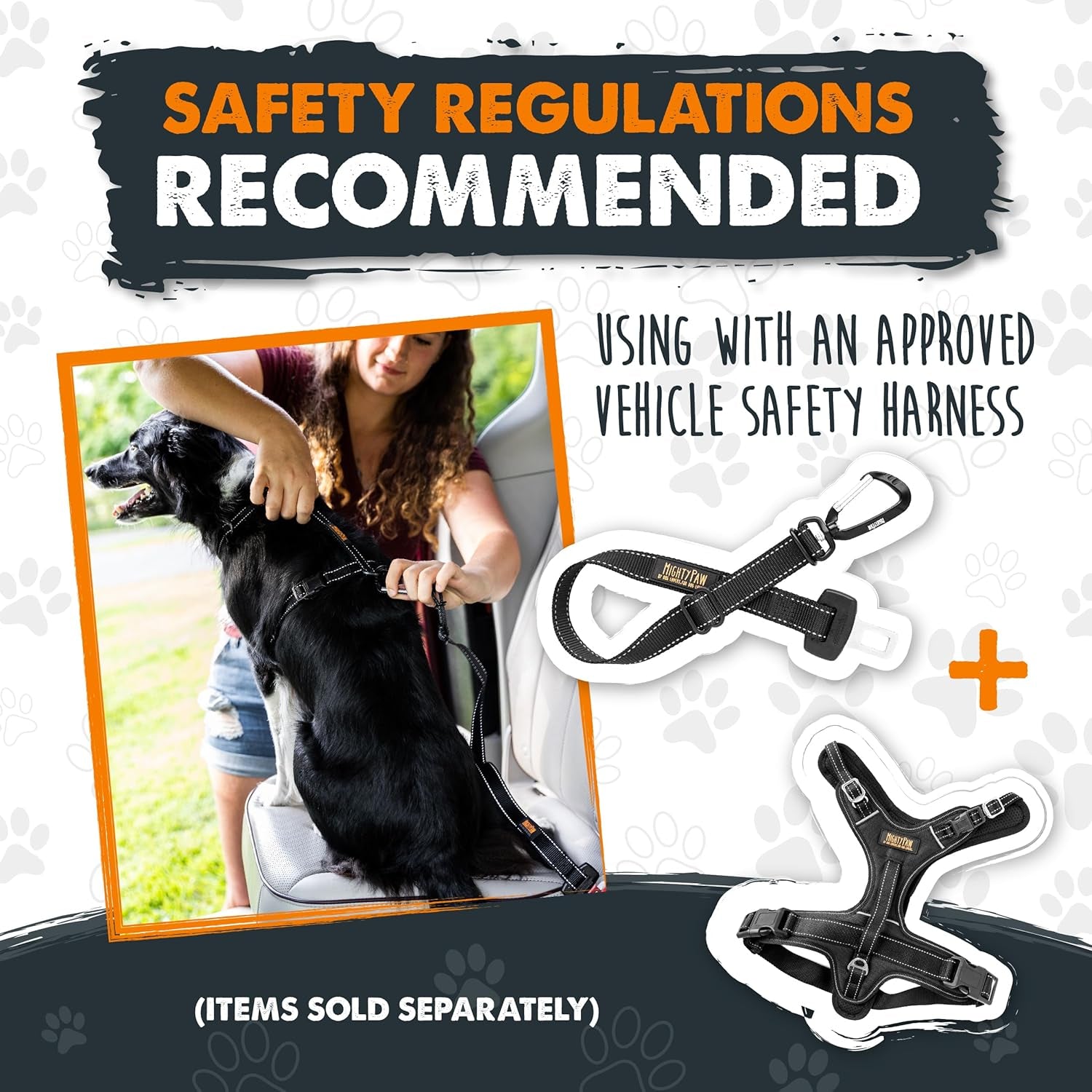 mighty-paw-dog-seat-belt-for-car-heavy-duty-aviation-aluminum-carabiner-850-lbs-force-rated-nylon-webbing-swivel-clip-16-26-in-adjustable
