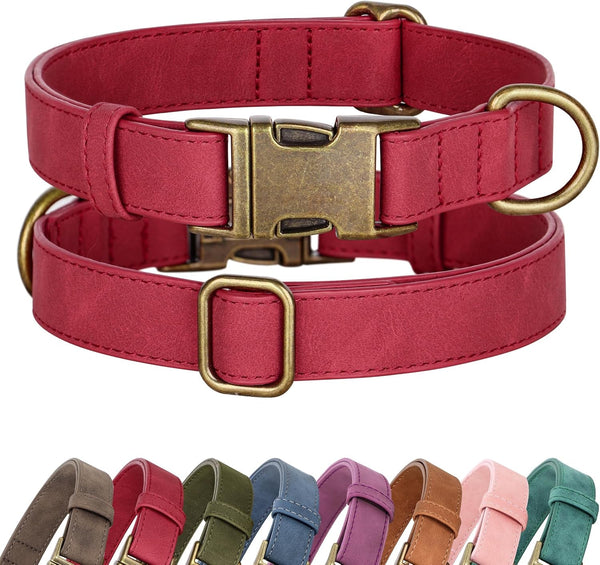Didog Soft PU Leather Dog Collar for Small Dogs, Quick Release, Blue S | Comfort for Daily Walking Backyard, Stylish for Photography, Metal Buckle & D-Ring, Easy Wipe Clean, Adjustable Neck 10-15"11