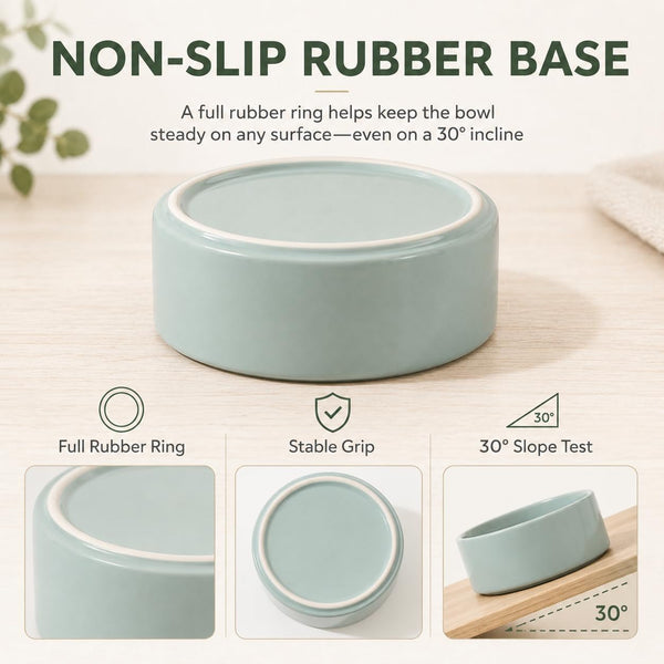Havniva Cat Bowls Set of Two, 5.1” Ceramic Cat Food and Water Bowls | Cat Food Bowls Whisker Friendly, Non-Slip Base, Food-Grade Ceramic, Wide Opening, Dishwasher Safe, Cat Bowls for Indoor Cats5