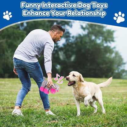 Loncoldy Plush Chew Toys for Large Dogs, Tough Crinkle Stuffed Animal Squeaky Interactive Toys for Small Medium Large Dogs, Keep Them Busy, Big Pet Toys3