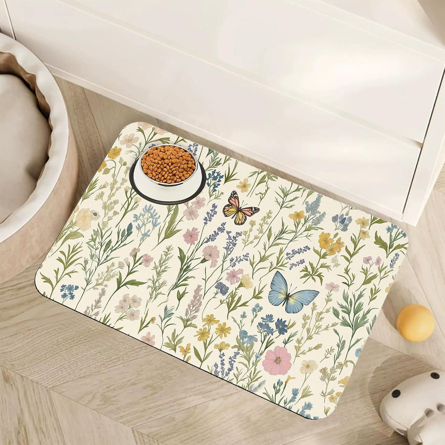 fish-boho-dog-food-mat-for-floors-ocean-absorbent-quick-dry-pet-feeding-mat-cat-dog-bowl-mats-for-food-and-water-non-slip-pet-accessories-supplies-12x20