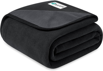 Petami Waterproof Dog Blanket for Couch, Pee Proof Reversible Cat Blanket for Sofa Bed Furniture Protector, Soft Fleece Washable Pet Throw for Dogs Cats Puppies Kittens, 40X60 Black Gray9