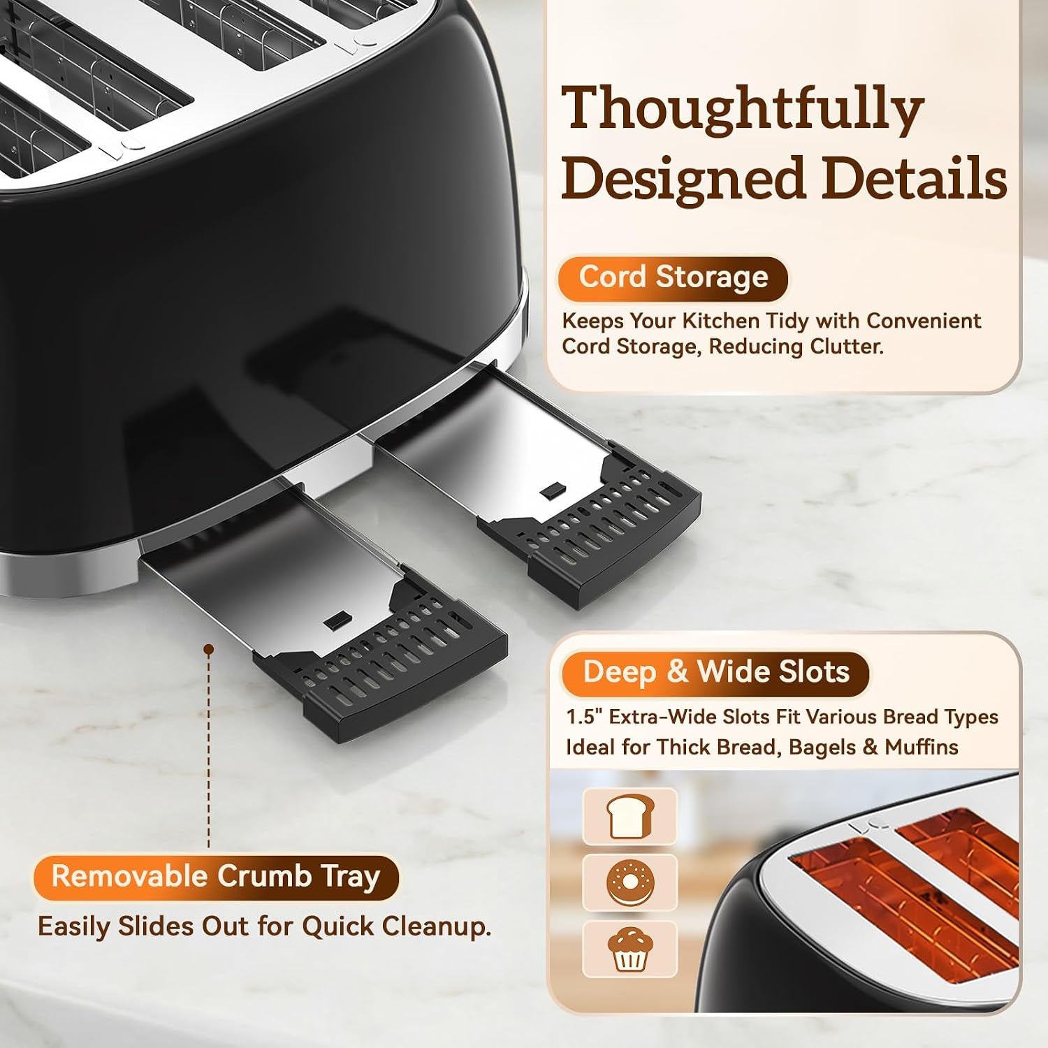retro-toaster-4-slice-with-stainless-steel-wide-slot-touch-screen-for-family-breakfast-6-browning-levels-for-bagel-bread-reheat-defrost-removable-crumb-tray-jet-black