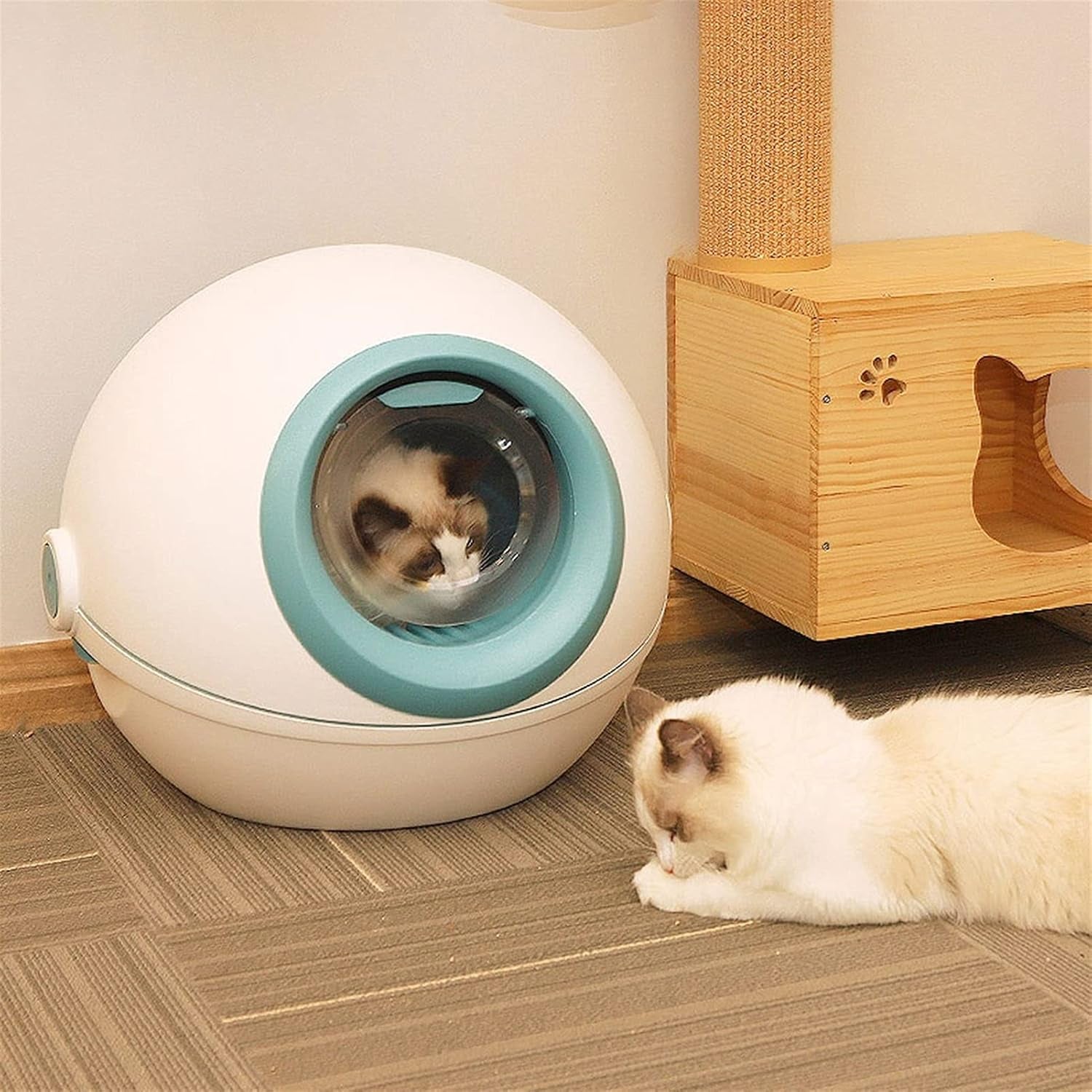dog-potty-training-toilet-pet-cat-litter-box-tray-fully-enclosed-extra-large-toilet-nesting-training-system-easy-cleaning-filter-pan-waterproof-space-capsulea