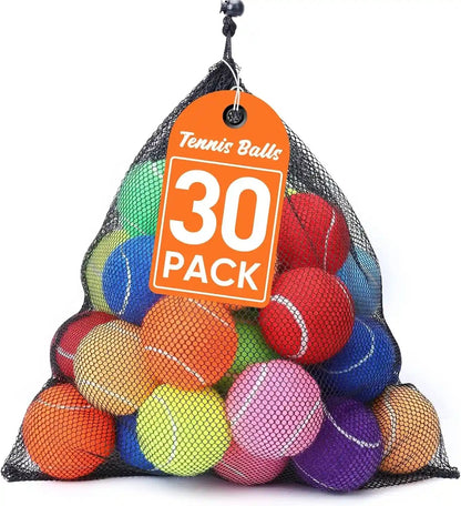 Treeroot 16/30/40/60/80 Pcs Tennis Balls, High Elasticity Tennis Balls Bulk, Comes with a Portable Mesh Bag, Tennis Ball for Dogs, Suitable for Beginner Training Ball, Durable & Bounce10