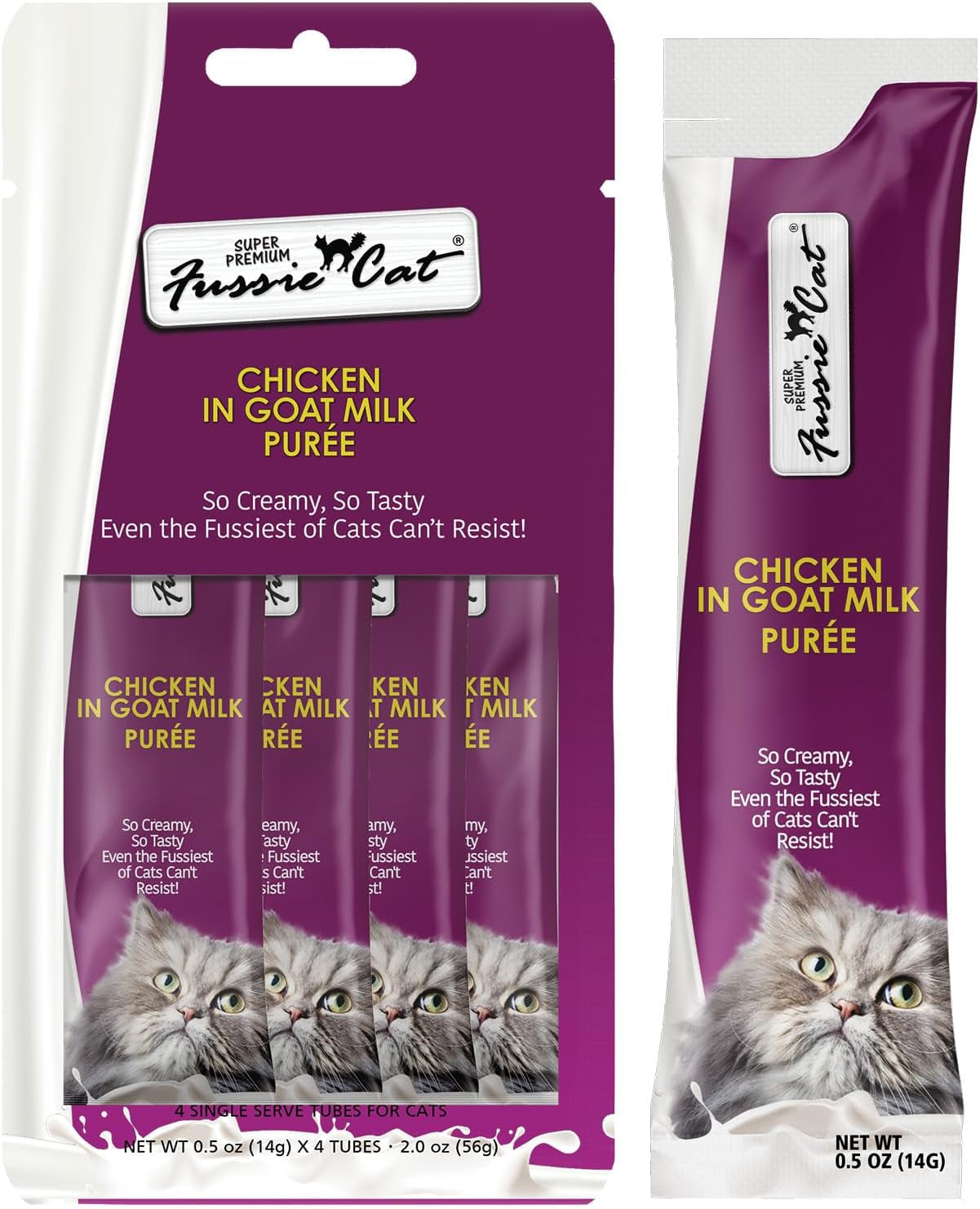 fussie-cat-premium-tuna-with-salmon-in-goat-milk-puree-lickable-cat-treats-0-5oz-pouch-pack-of-4