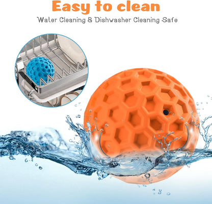 HIPPIH Indestructible Squeaky Dog Toys, Interactive Dog Balls 2 Pack, Chew Toys for Aggressive Chewers, Natural Rubber Puppy Toy for Large/Medium Dogs, Tough Puppy Teething Toy, Relieve Anxiety8