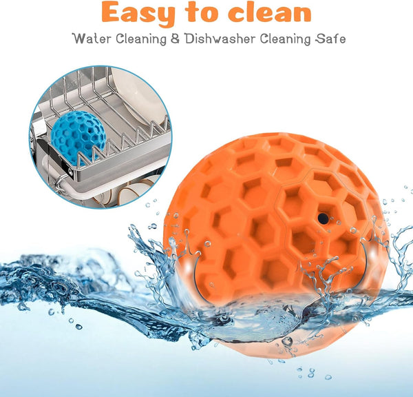 HIPPIH Indestructible Squeaky Dog Toys, Interactive Dog Balls 2 Pack, Chew Toys for Aggressive Chewers, Natural Rubber Puppy Toy for Large/Medium Dogs, Tough Puppy Teething Toy, Relieve Anxiety8