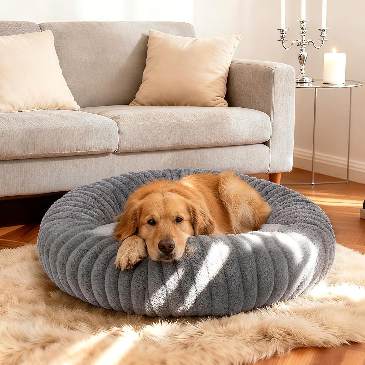 calming-dog-beds-for-large-dogs-faux-fur-donut-cuddler-dog-bed-round-fluffy-pillow-washable-pet-bed-for-dogs-up-to-80lbs-36inch