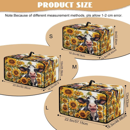 Cow Sunflower Print Toaster Oven Air Fryer Dust Cover Washable Heavy Duty Small Kitchen Appliance Dust Covers with Accessory Pockets, Kitchen Accessories, S7
