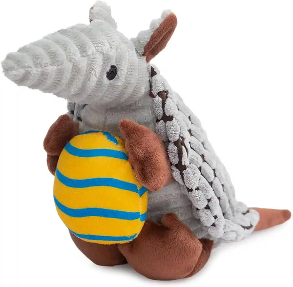 Hollypet Plush Dog Squeaky Toy Stuffed Armadillo Animal Pet Puppy Chew Toys with Clean Teeth for Small Medium Large All Breed Sizes Dogs, Gray, 8 In37