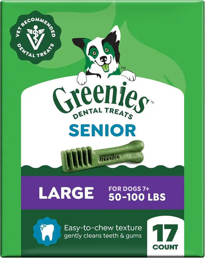 Greenies Senior Teenie Size Adult Natural Dental Dog Treats, 96 Count | Veterinarian-Recommended, Cleans Teeth, Freshens Breath, Supports Joint Health, Dogs 7+ (5-15 Lbs), 27 Oz. Pack13